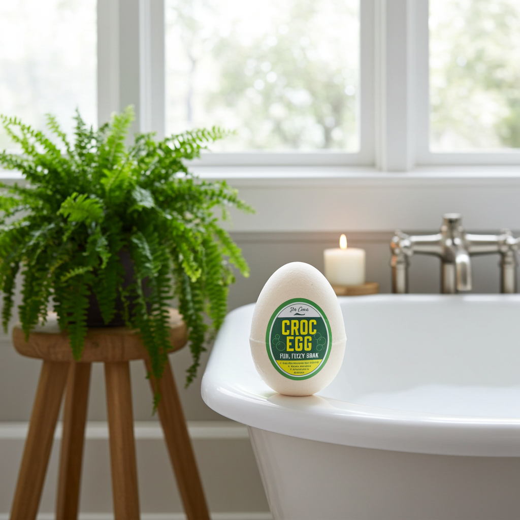 Dr Croc Skin-Condition Croc Egg Bath Bomb 100g - Fizzy Soak with Crocodile OIl