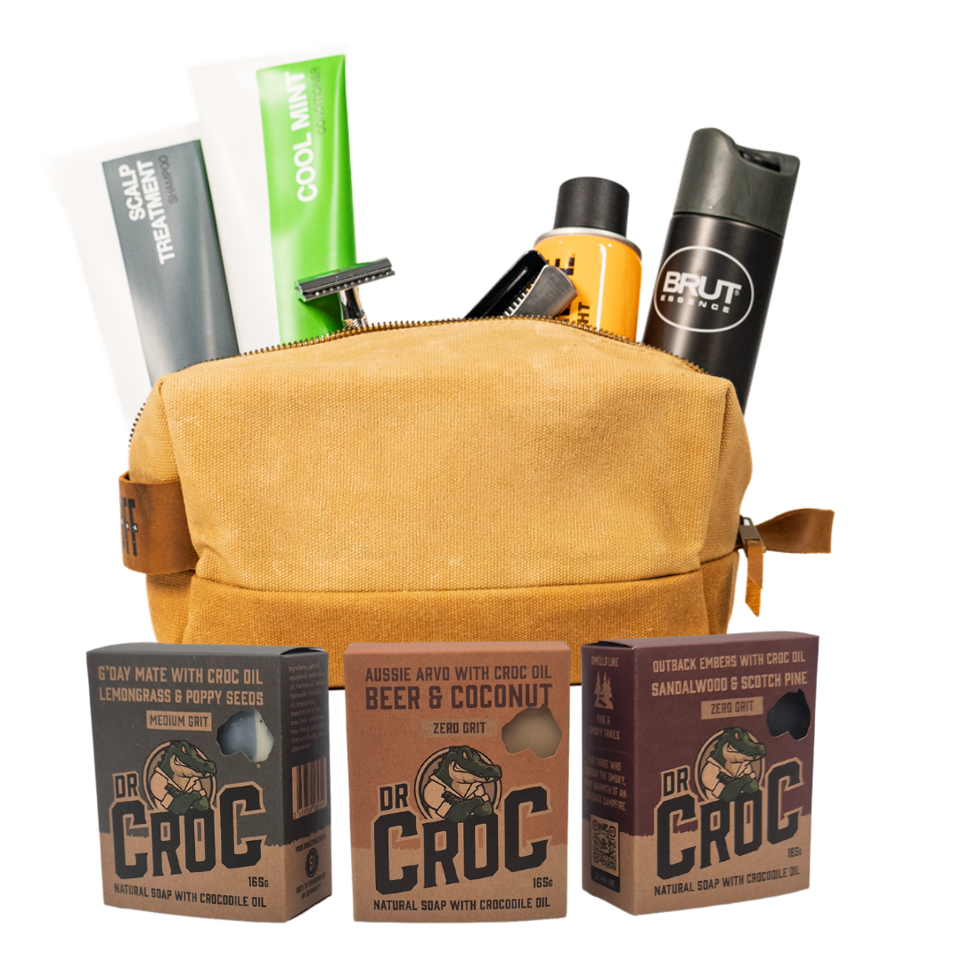 The Essentials Explorer Bundle: 3 Dr Croc Best Seller Soaps + Croc Tuff Bag