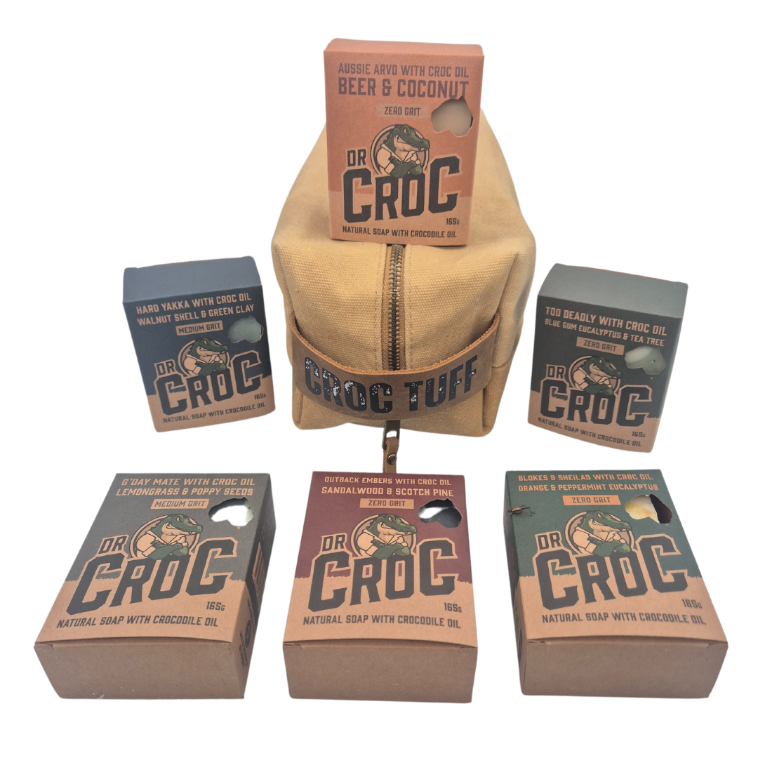 The Ultimate Combo Bundle - 6 Dr Croc Soaps + Croc Tuff Bag